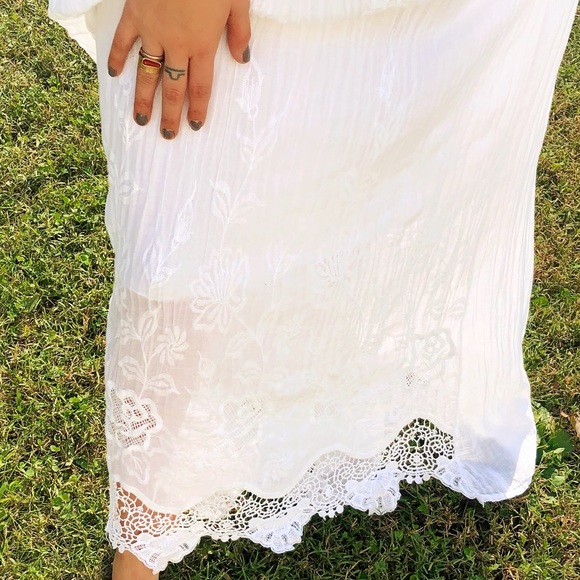 COPY - Boho White Embroidered Maxi - Picture 6 of 6